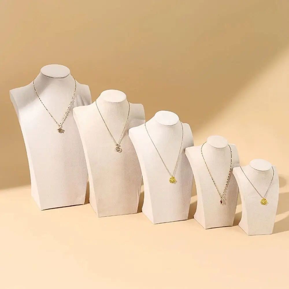 Buste Bijoux Velours Présentoir Vitrine Multi-Coloris
