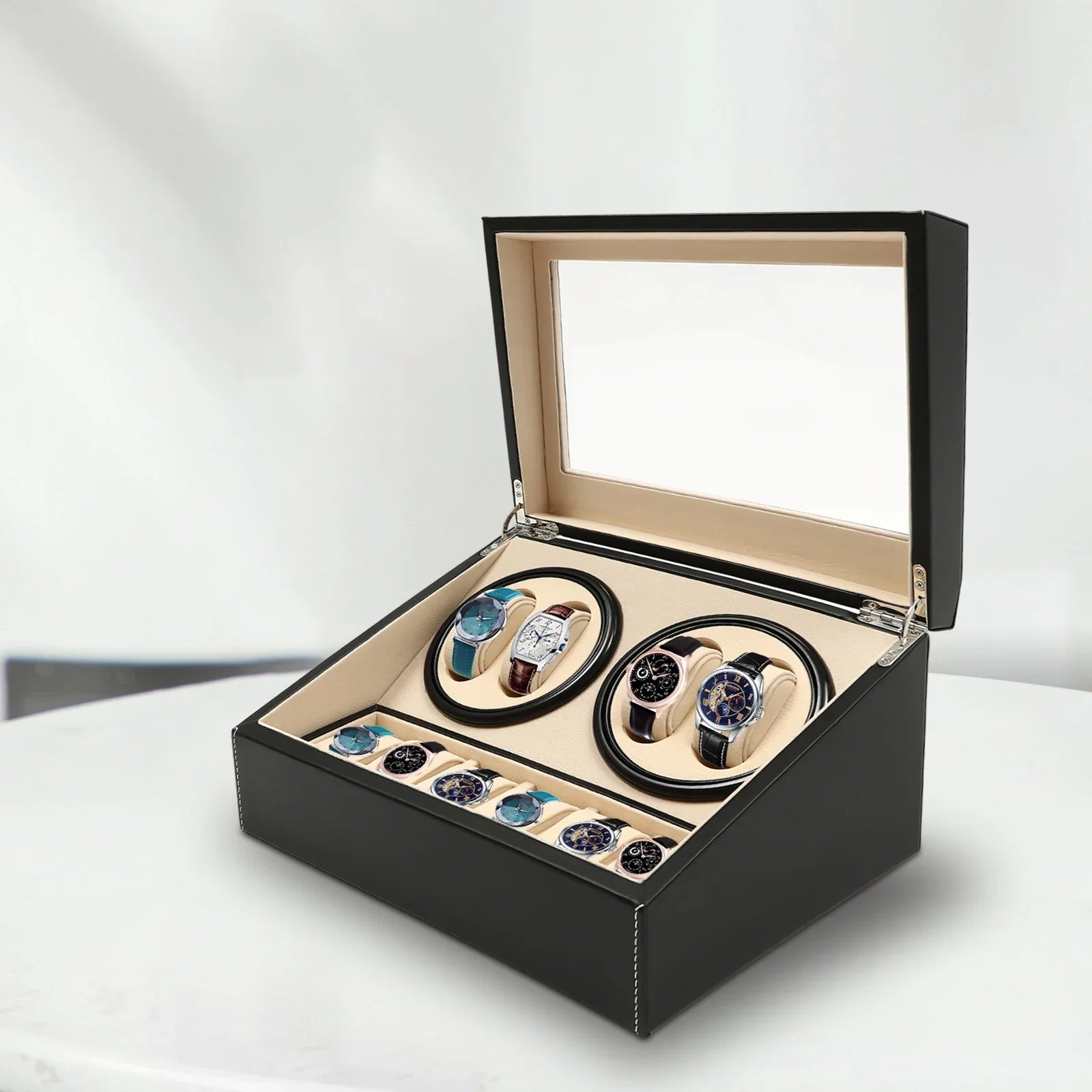 Boîte à Montre Remontoir Automatique Cuir 10 Slots