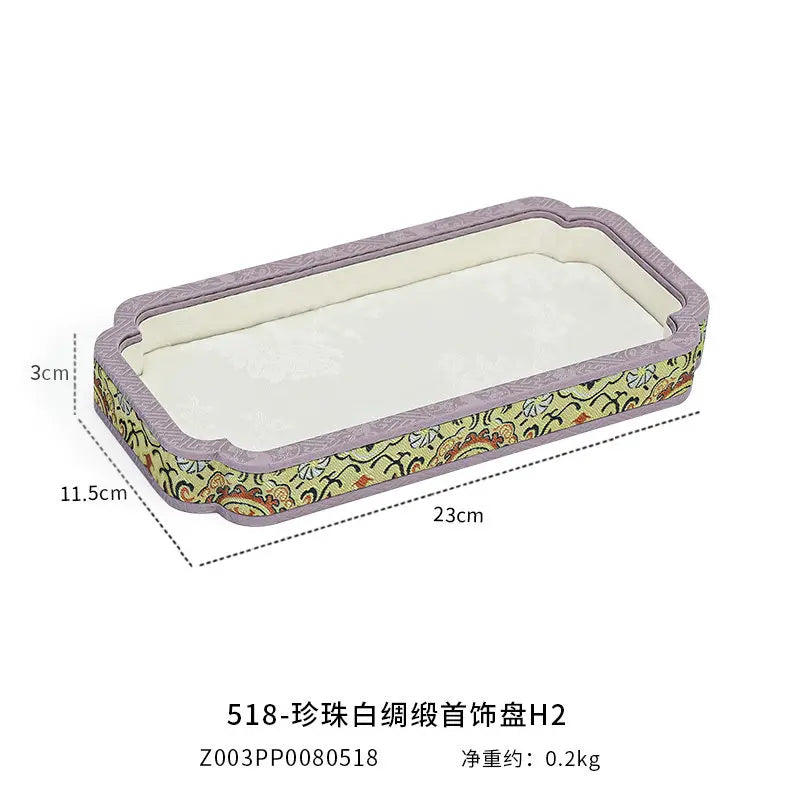 Plateau Bijoux Velours Royal Brodé Cadeau Aïd