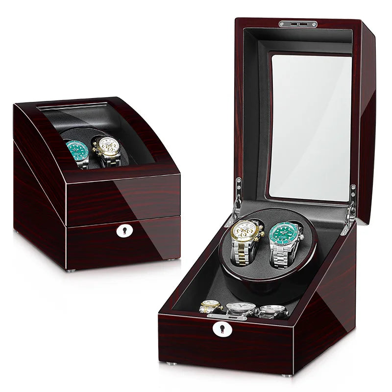Mallette Bijoux Cuir Remontoir Montre 4+6 Rotatif