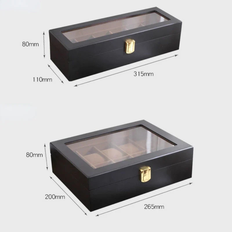 Coffret Bois Montres 12 Emplacements Multi-Capacité