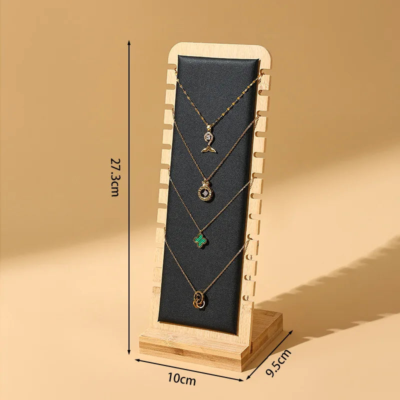 Porte Collier Bois Bambou Vitrine Détachable