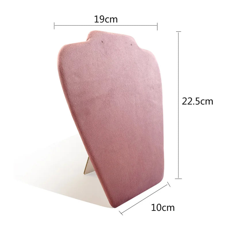Présentoir Collier Velours Plat Rose Tendre