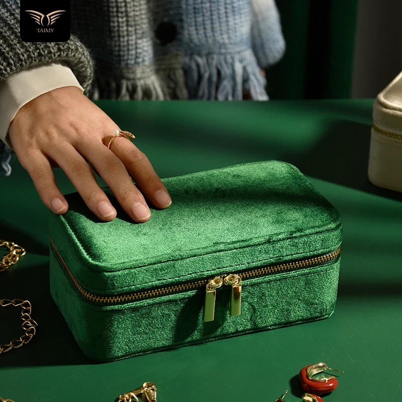 Boîte à Bijoux Velours Double Étage Voyage