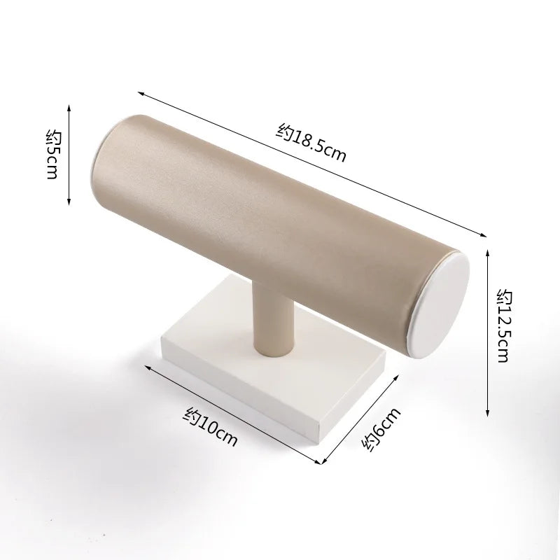 Présentoir Bijoux Cuir Blanc Comptoir Boutique