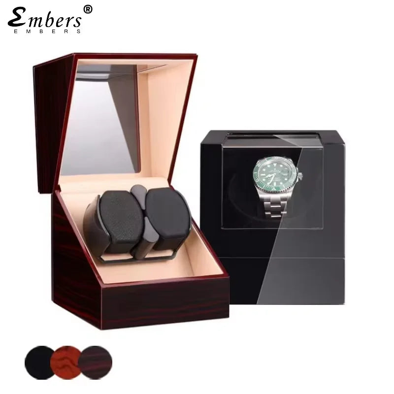 Remontoir Montre Bois Batterie Verre Vitrine