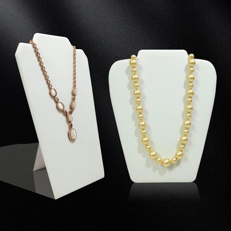 Présentoir Bijoux Cuir Blanc 3 Tailles