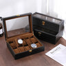 Boîte à Montres Bois Vitre Noir 10 Slots