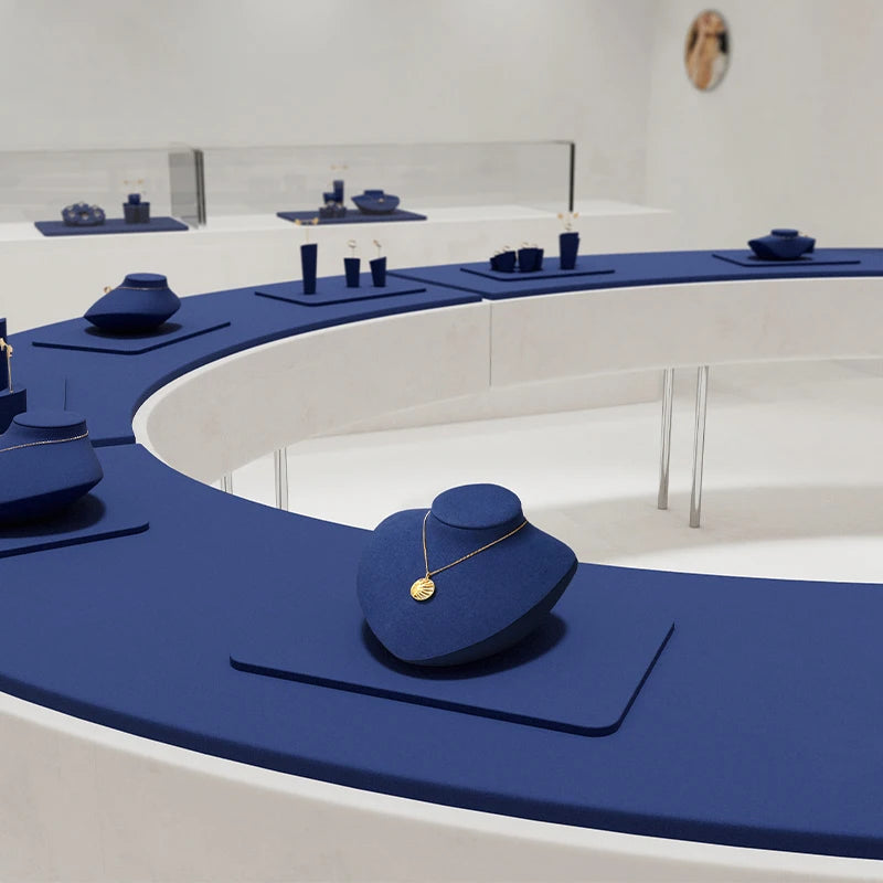 Présentoir Collier Buste Velours Plat 5 Coloris