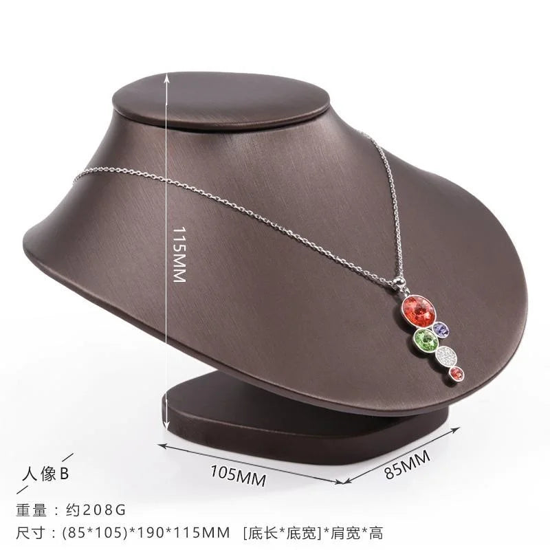 Buste Collier Cuir Brossé Mannequin Vitrine