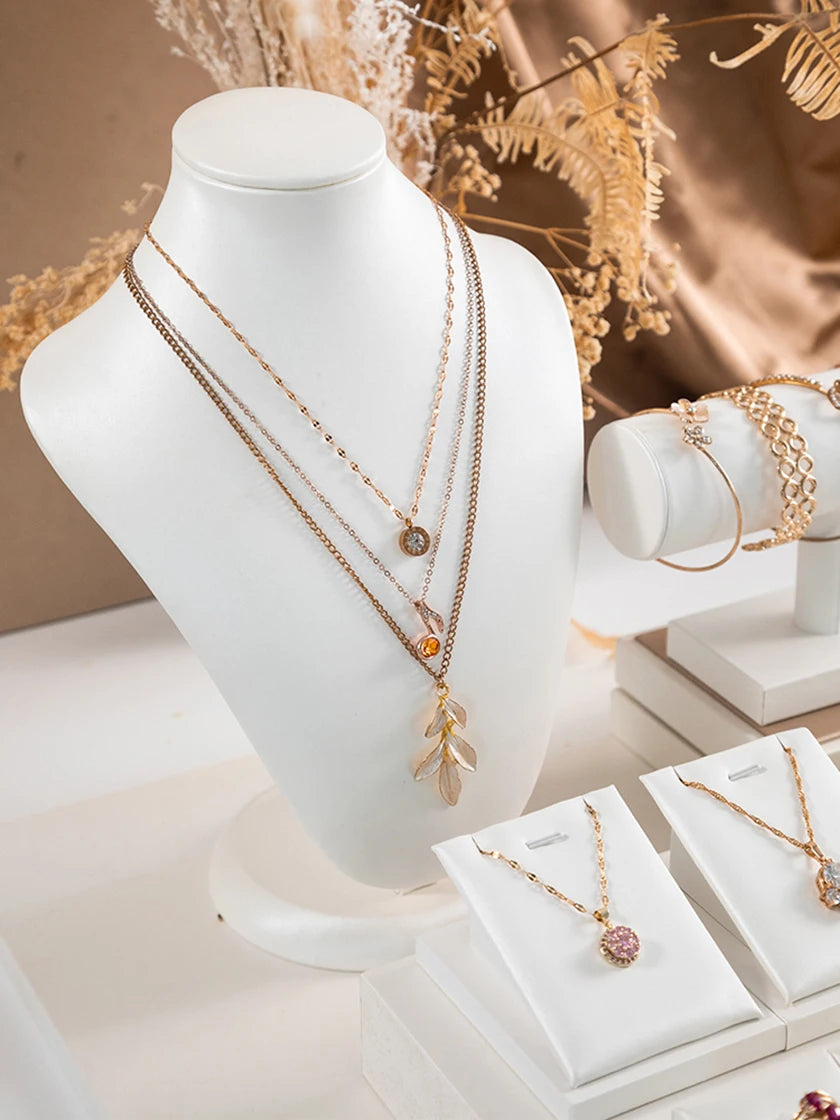 Présentoir Bijoux Cuir Blanc Multifonction