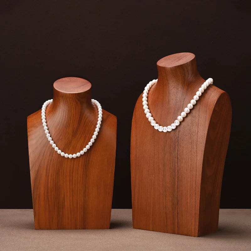 Buste Collier Bois Massif Présentoir