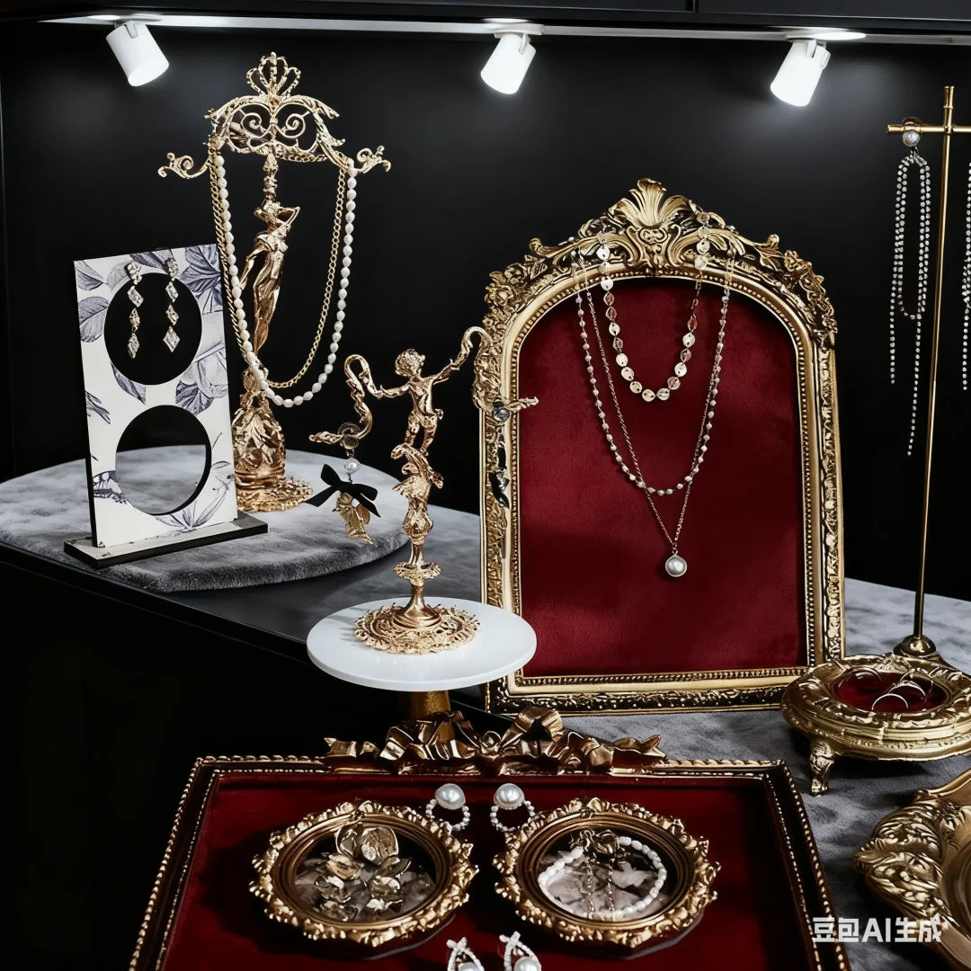 Présentoir Bijoux Cadre Velours Rouge Luxe