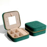 Boite Bijoux Velours Vert Emeraude Poche Miroir