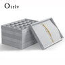 Plateau Bijoux Velours Glacé 24 Grilles Empilable