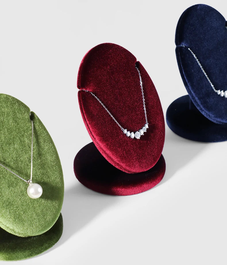 Présentoir Collier Velours Ovale Multicolore