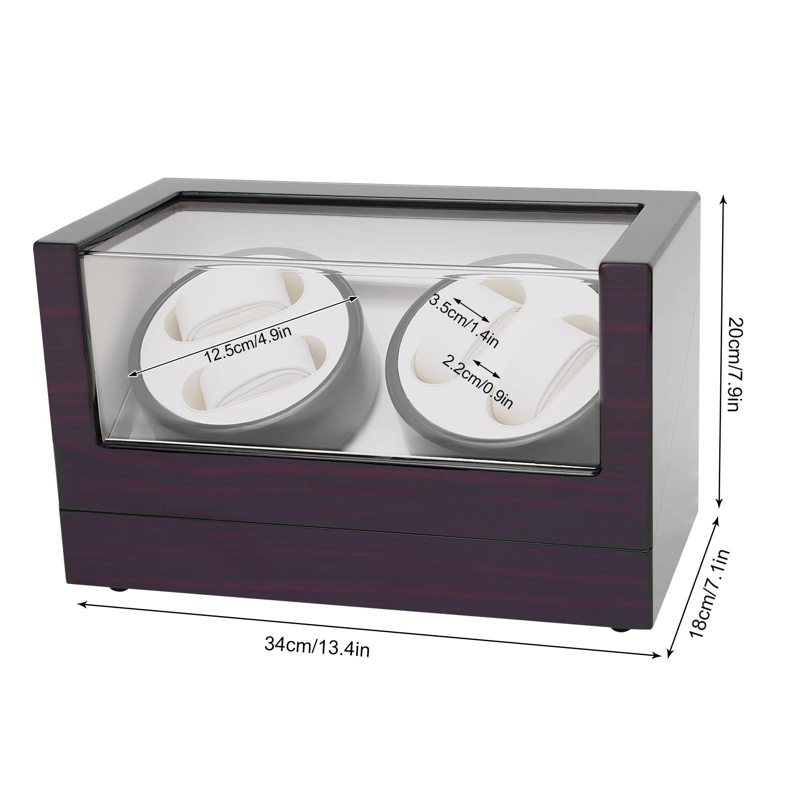 Coffre Fort Montre Bois Remontoir 4 Rotatif Santal
