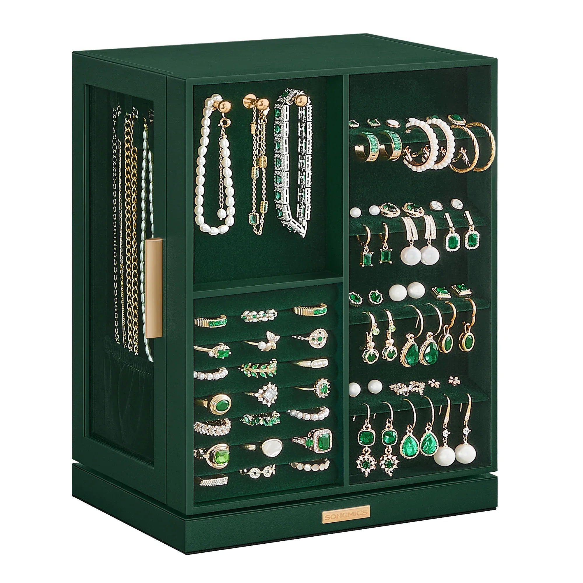Armoire Bijoux Velours Pivotante 360 Degrés