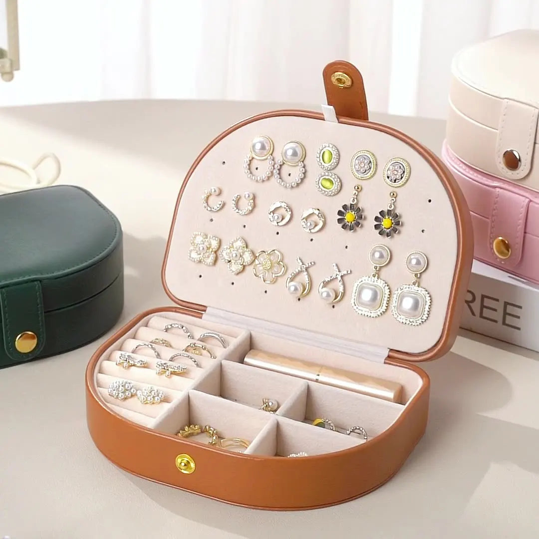 Boîte Bijoux Cuir Voyage Marron Premium