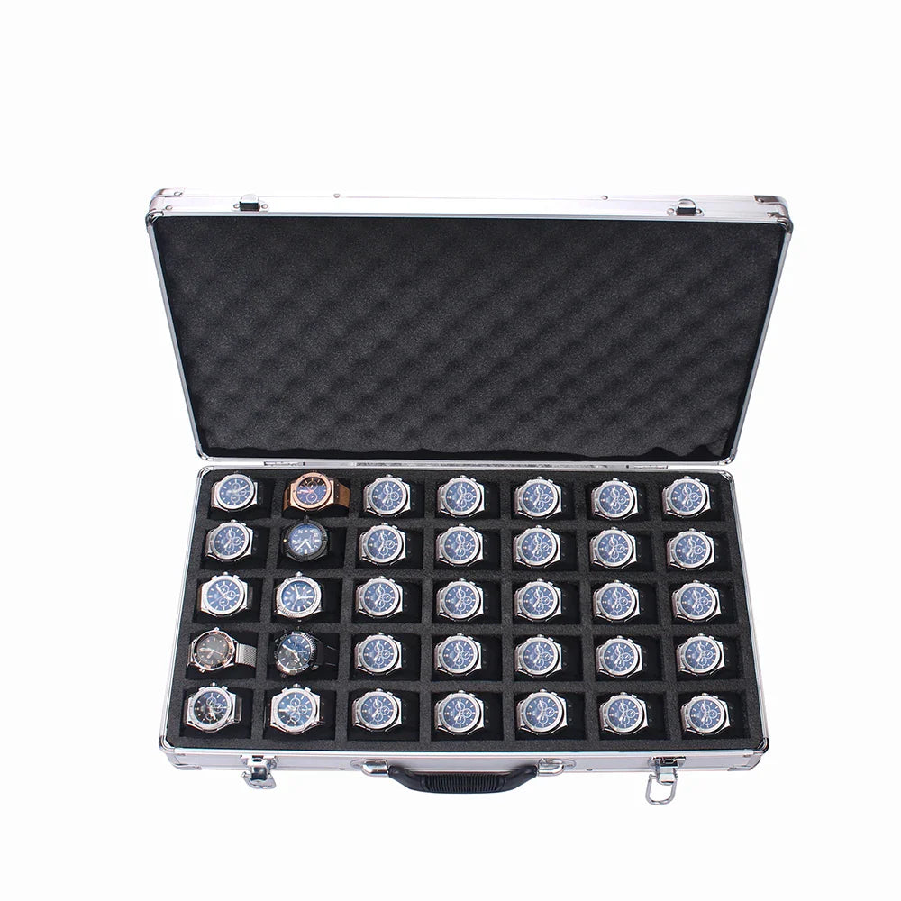 Mallette Présentoir Montres Métal Aluminium 35 Places