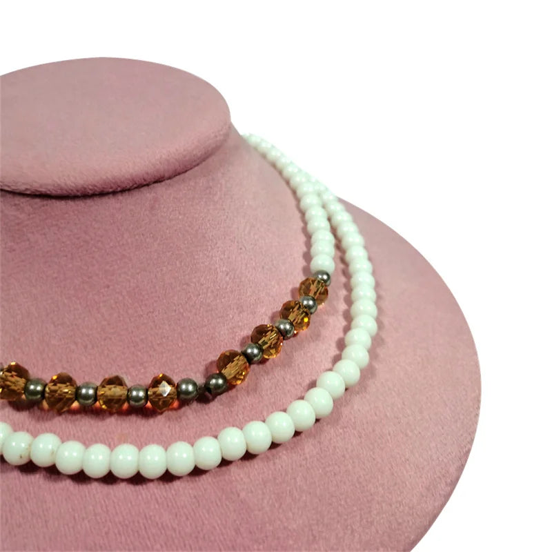 Présentoir Collier Velours Ras de Cou Rose