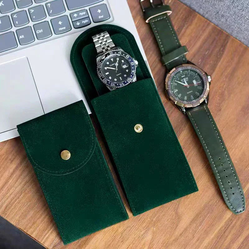 Étui Montre Cuir Pochette Plate Voyage