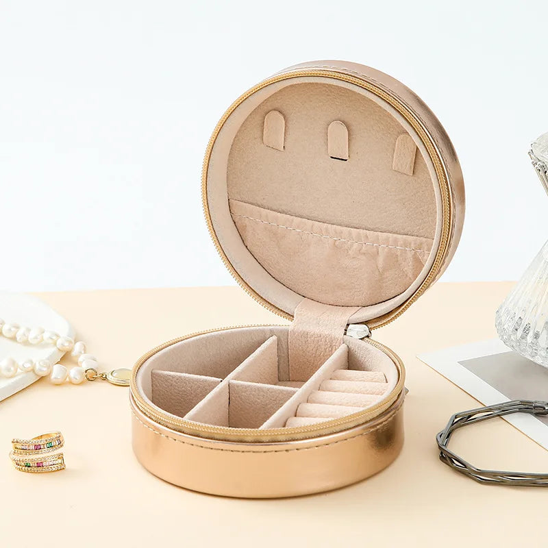 Boite Bijoux Cuir Rigide Velours Poche