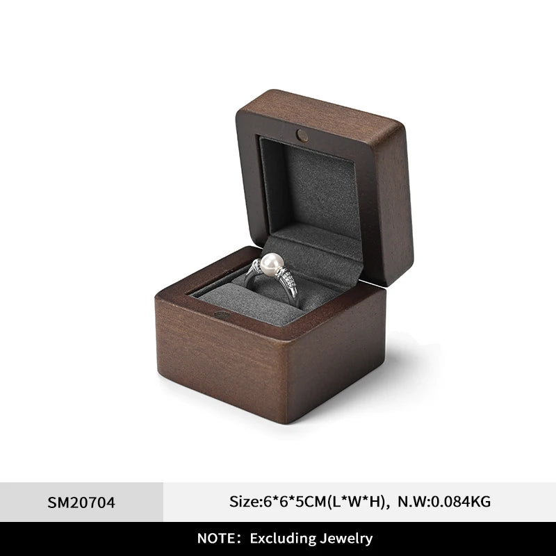 Boîte Bague Bois Mariage Fiançailles Organisatrice