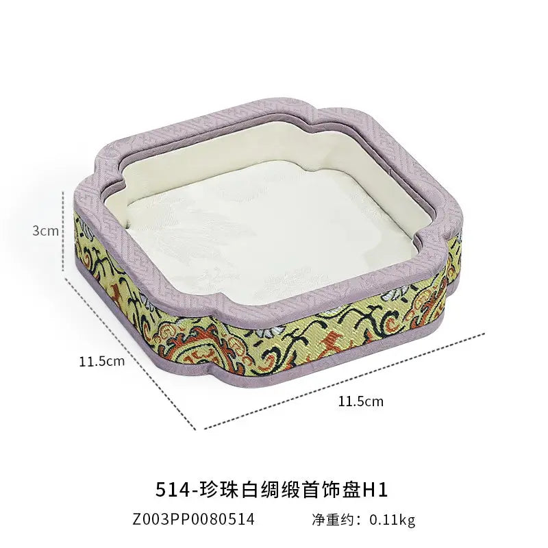 Plateau Bijoux Velours Royal Brodé Cadeau Aïd