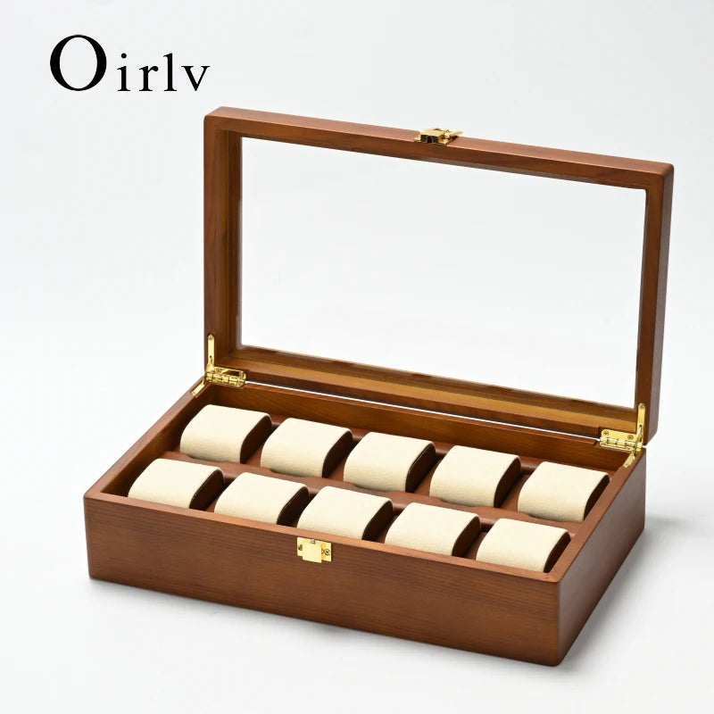 Boite Montre Cuir 10 Emplacements Multifonction Vitrine