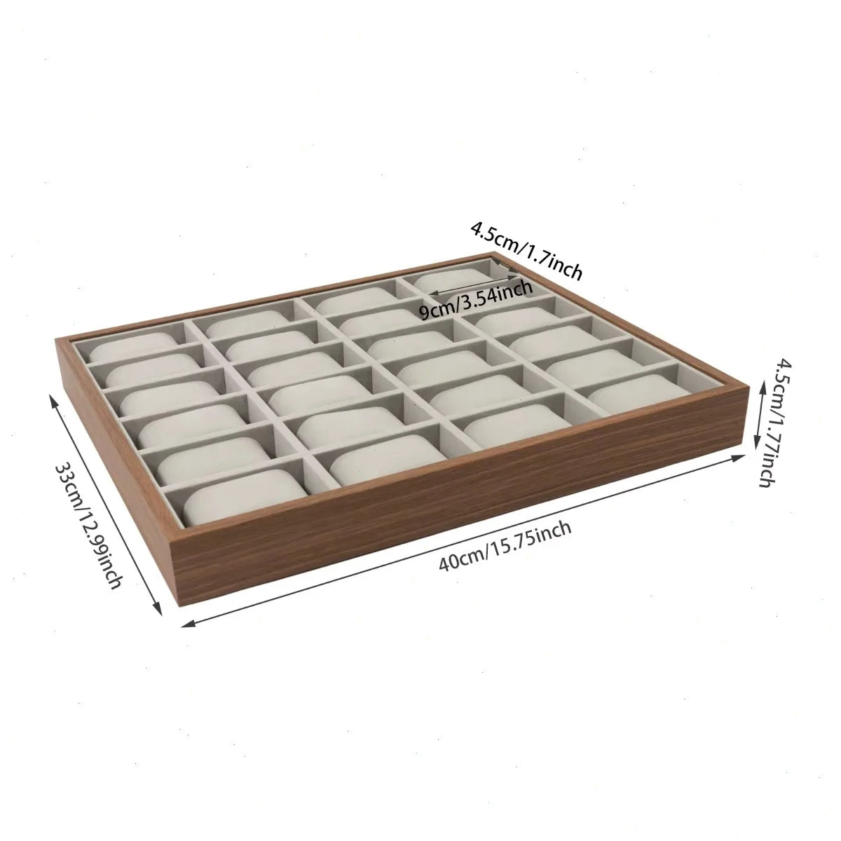 Boite Montre Bois Velours 24 Emplacements Rangement
