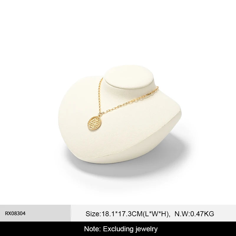 Présentoir Collier Buste Velours Plat 5 Coloris