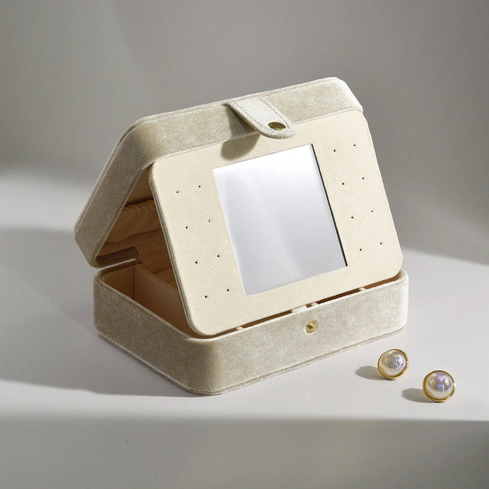 Boîte à Bijoux Velours Miroir Vintage Femme