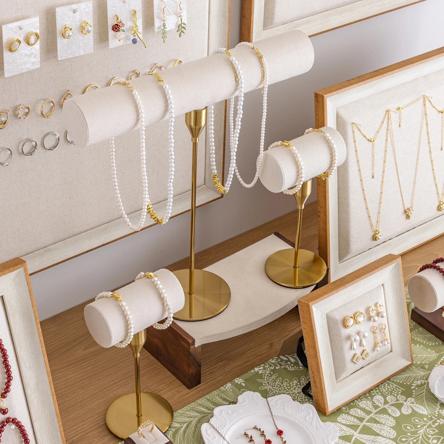 Présentoir Boucles Oreilles Collier Mural Bois