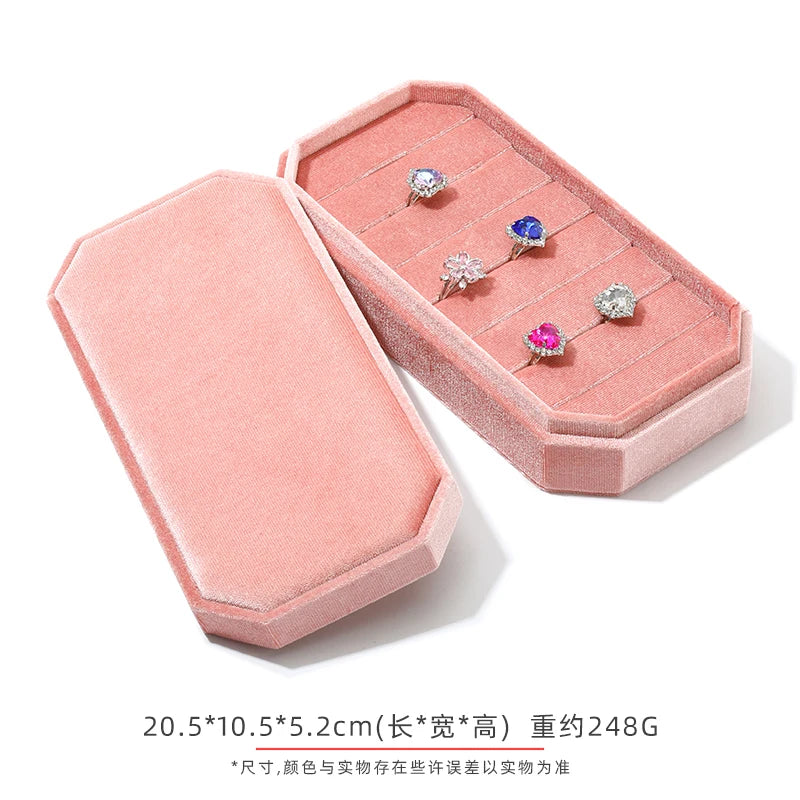 Boîte à Bague Velours Couvercle Rangement