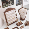 Présentoir Bijoux Bois Noyer Luxe Multi Niveaux