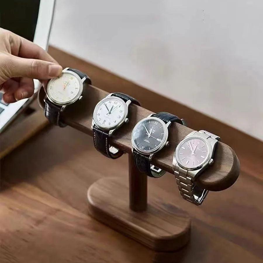 Présentoir Bijoux Bois Noyer Montre Comptoir
