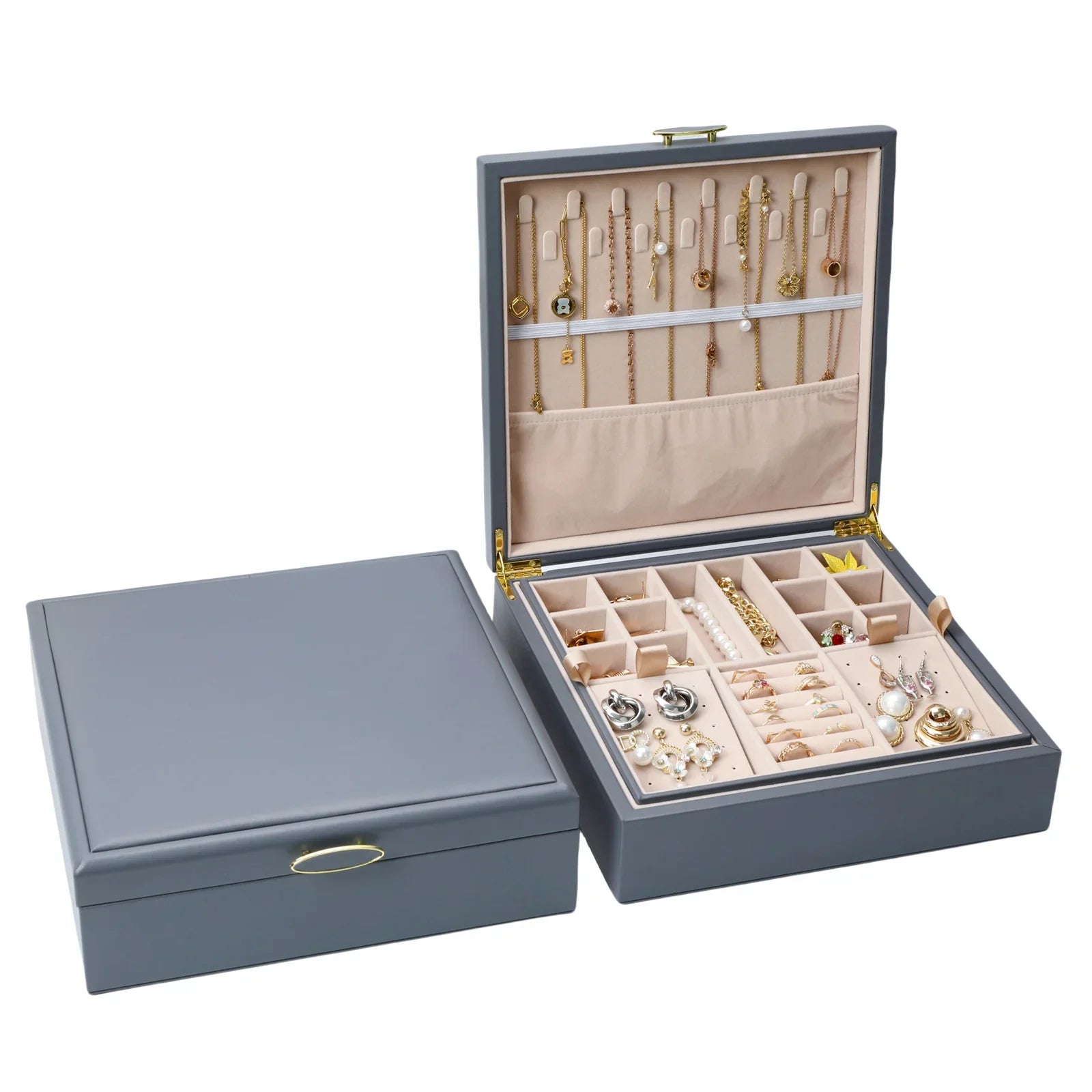 Boite Bijoux Cuir Rigide Grand Format