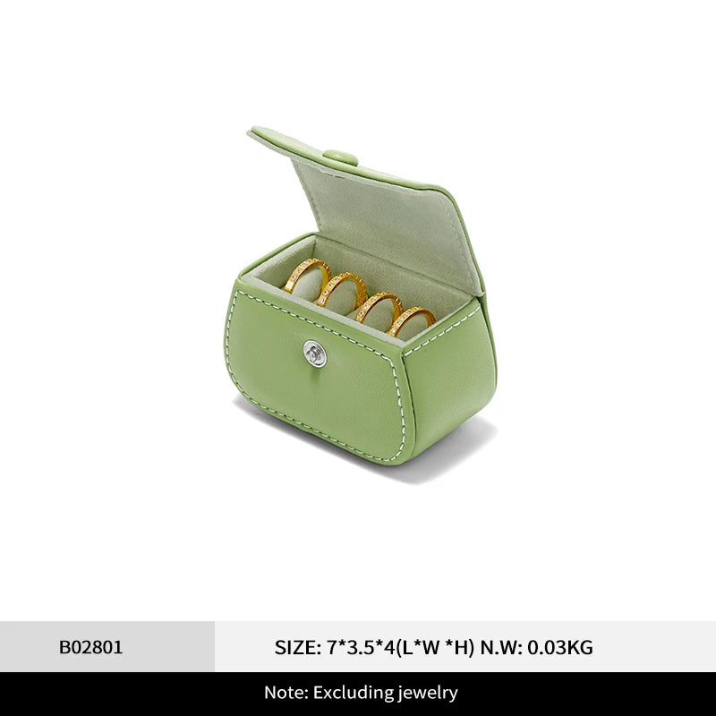 Boîte Bague Cuir Voyage Compact Portable