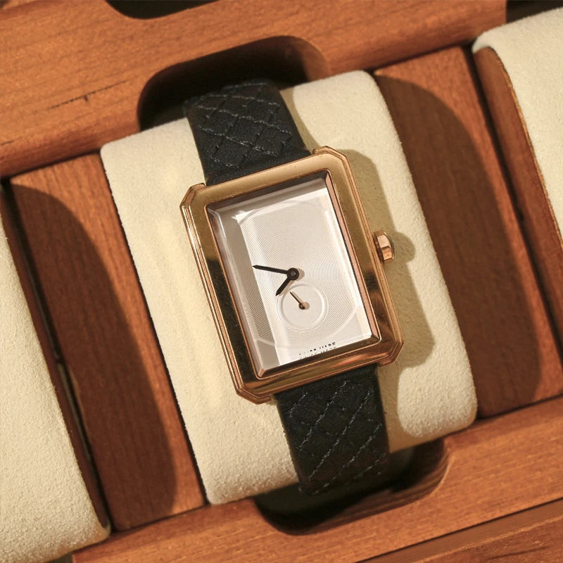 Boite Montre Bois Verre 6 Emplacements Anti Poussière
