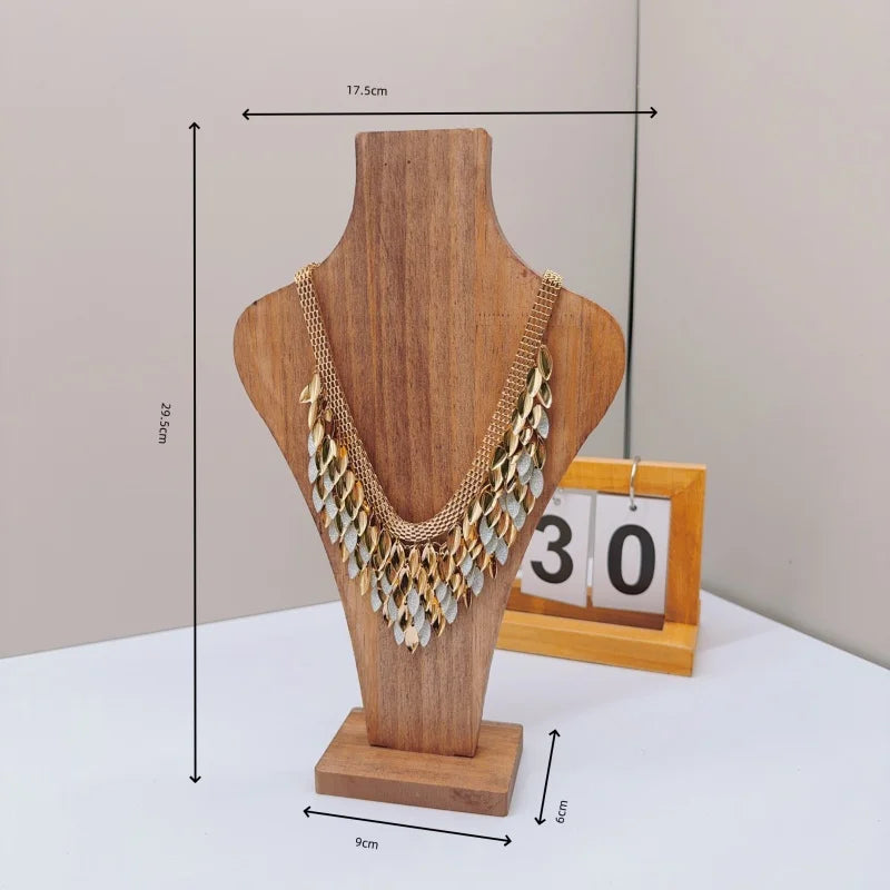 Buste Collier Bois Vase Mannequin Vitrine