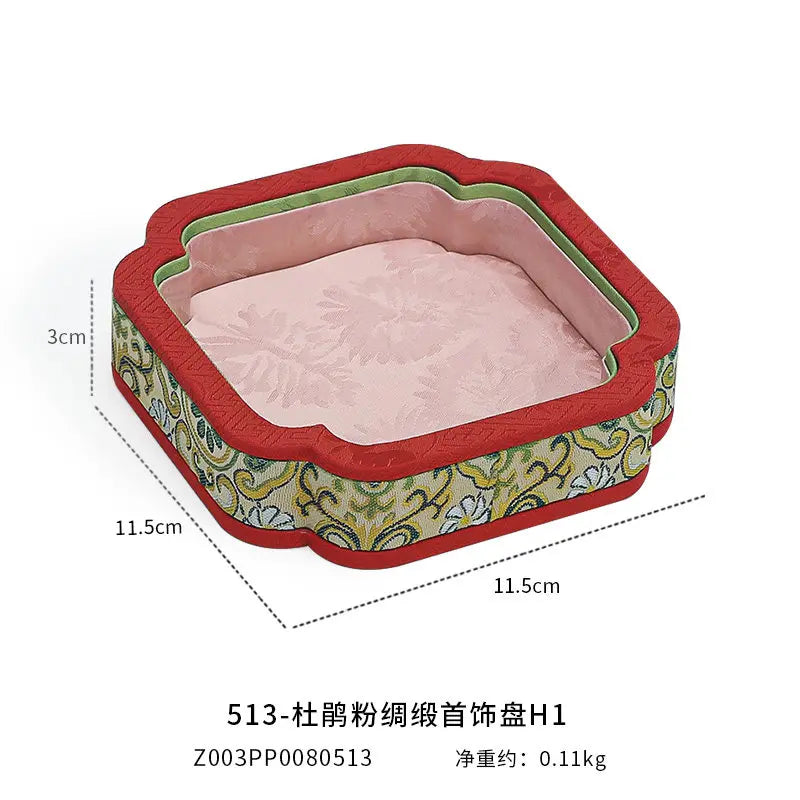 Plateau Bijoux Velours Royal Brodé Cadeau Aïd