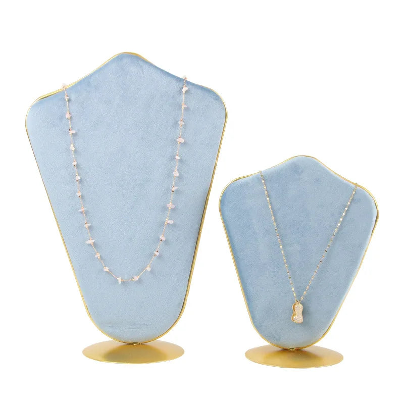 Buste Collier Velours Présentoir Boucles Pendentifs