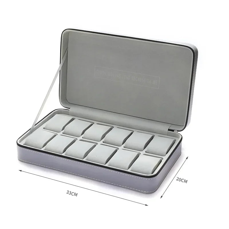 Boite a Montres Cuir 10 Compartiments Velours