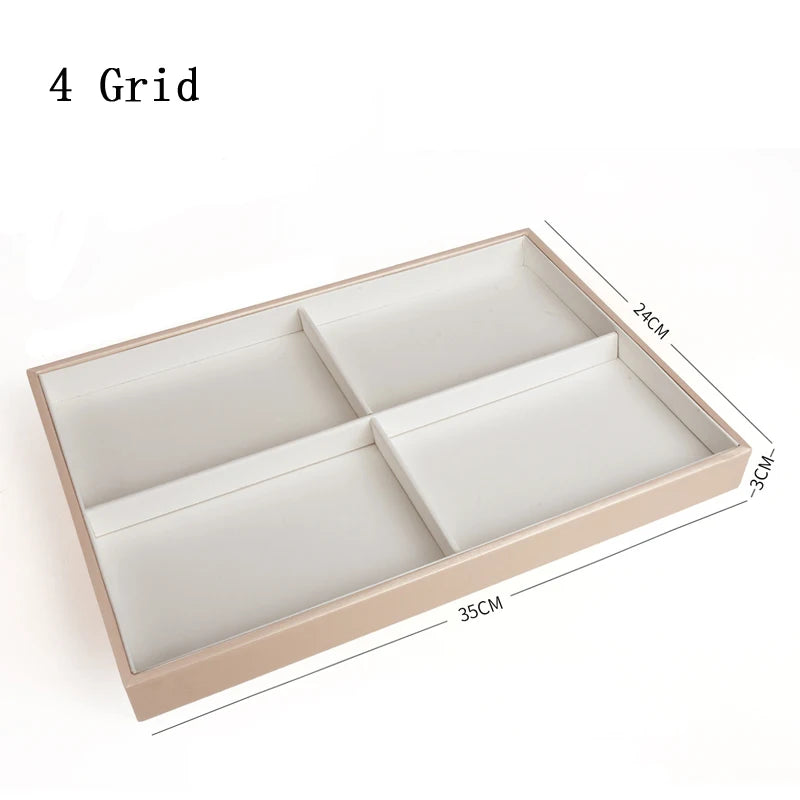 Plateau Bijoux Cuir Empilable Séparateurs Modulaire