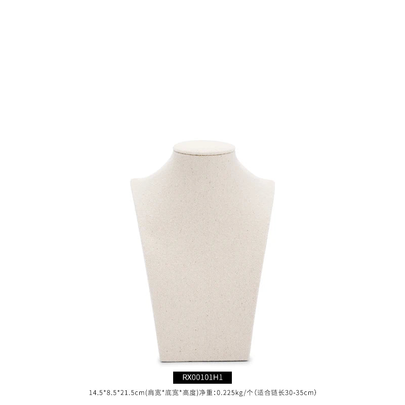 Buste Collier Coton Beige Texturé Vitrine