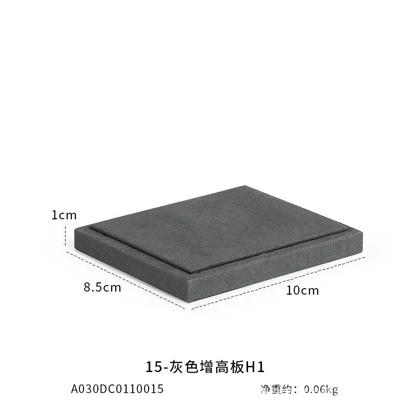 Présentoir Bijoux Microfibre Gris Vitrine