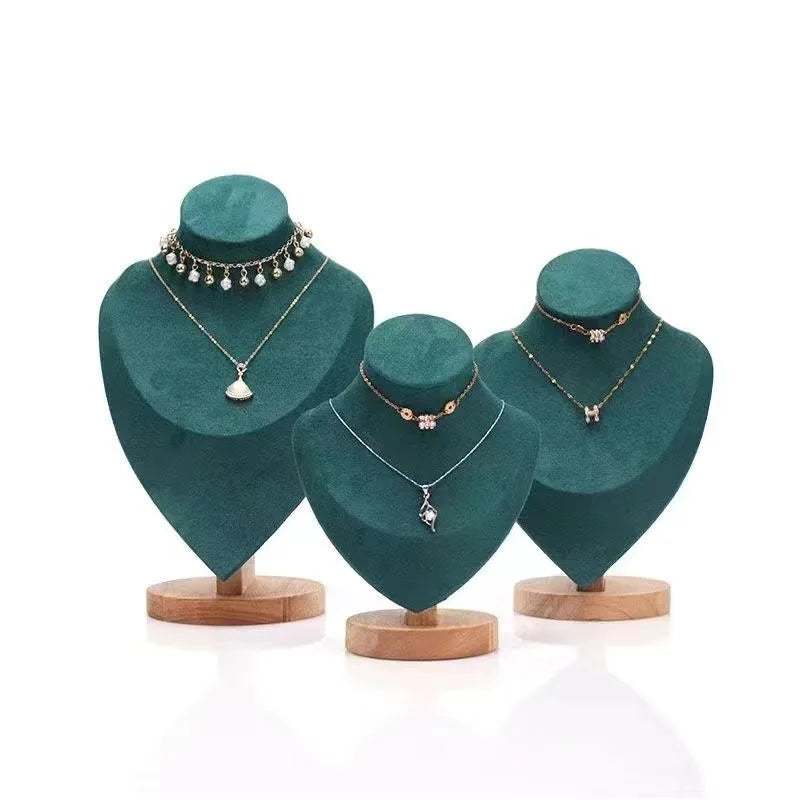 Buste Bijoux Velours Cuir Mannequin