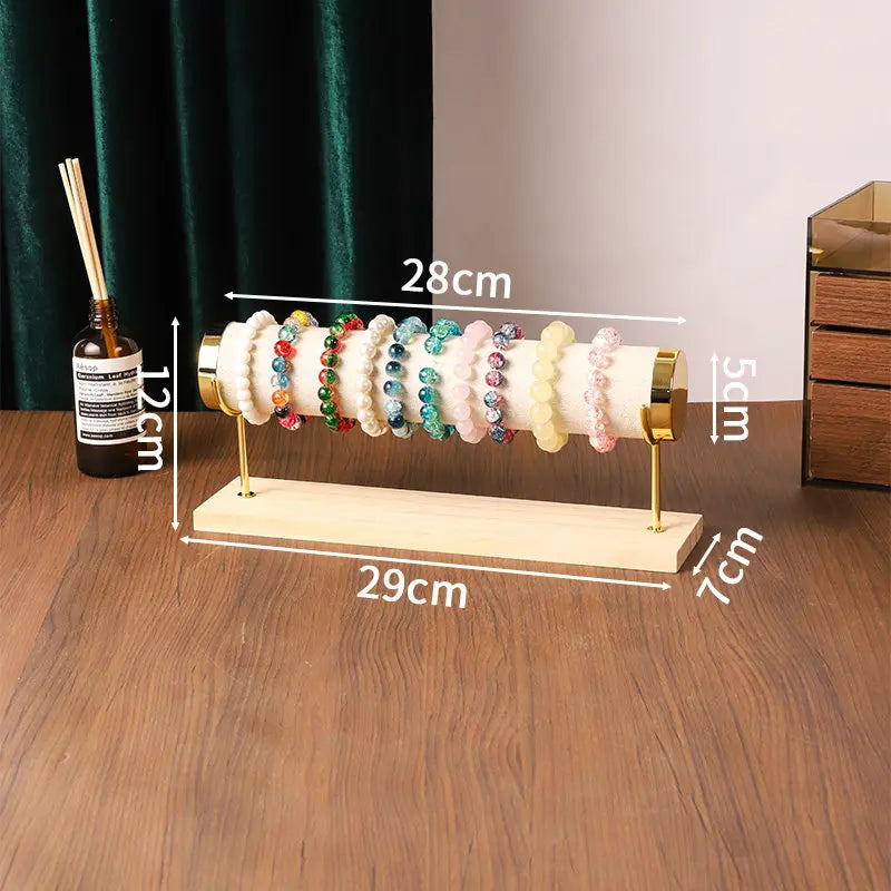 Présentoir Bois Doré Niveaux Montre Collier