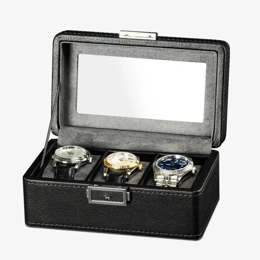Boîte Montres Cuir Litchi Vitrine Multi-Capacité